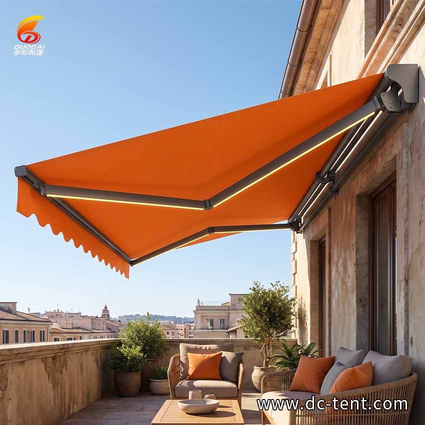 5M Retractable Folding Arm Patio Awning Waterproof UV Shade