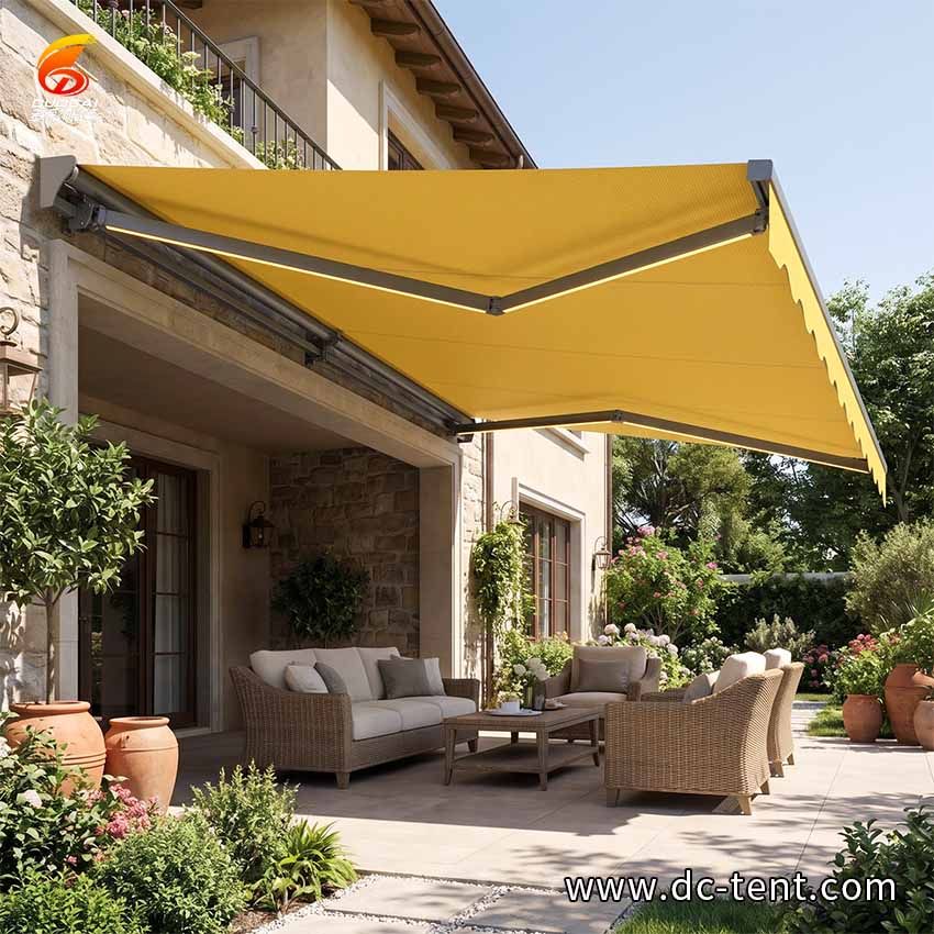 5M Large Heavy Duty Folding Arm Awning Waterproof Patio