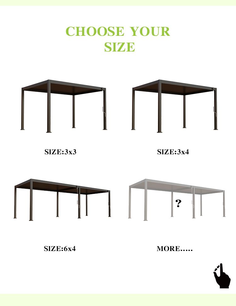 6063 aluminum motorized louvered pergola with custom size options 6063 aluminum motorized louvered pergola with custom size options